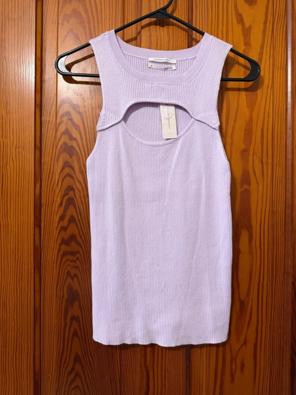 New By Anthropology Lavender Cut Out Tank - Ribbed NWT